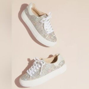 Women’s BETSEY JOHNSON Sparkly crystal platform sneakers- Size 12